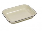 Falcon Housewares Enamel Bake Pan County Cream Range (H 4.5cm x W 29cm x D 23.3cm)	